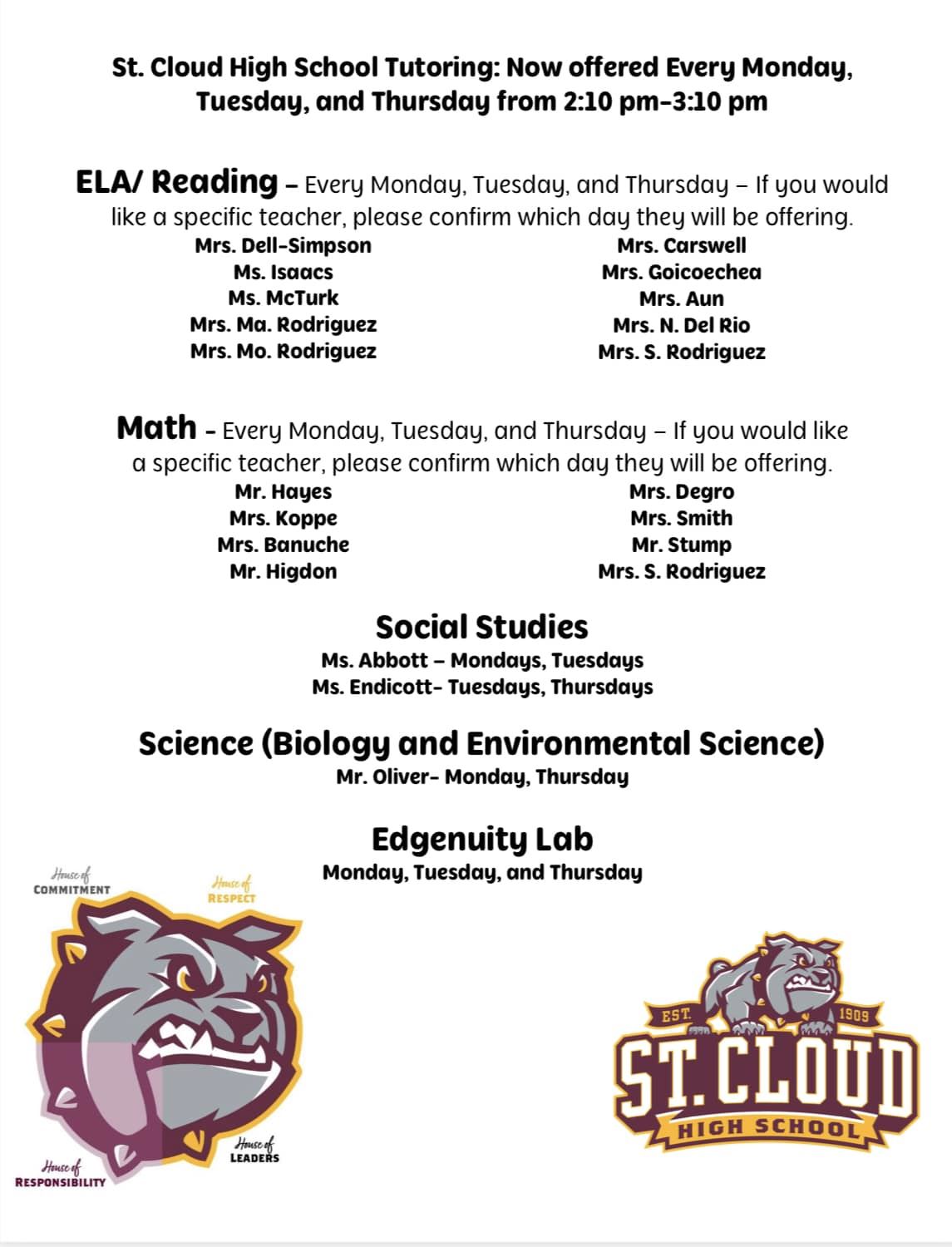  Flyer that says Tutoring Now be offered
